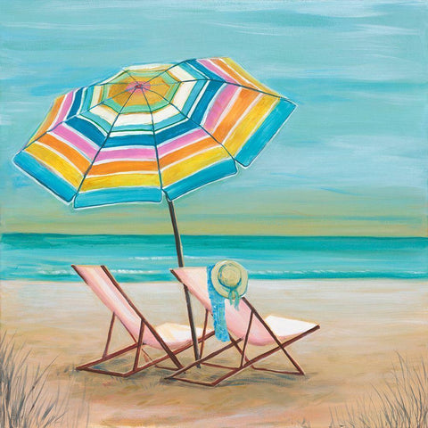 Two By The Sea II Black Modern Wood Framed Art Print by Joy, Julie