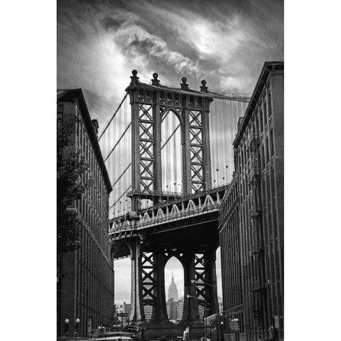 Manhattan Bridge  Black Modern Wood Framed Art Print by Jenney, Jessica
