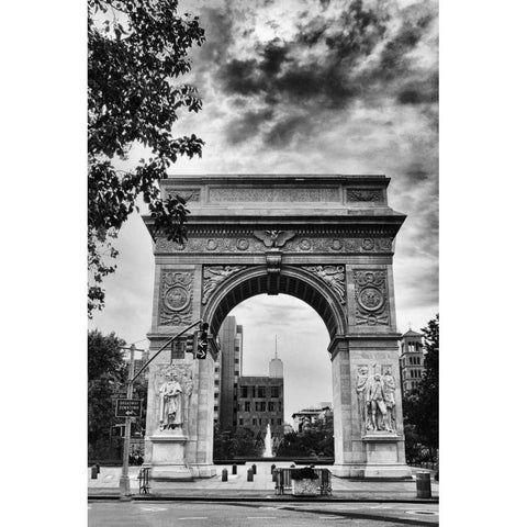 Washington Square Arch Black Modern Wood Framed Art Print with Double Matting by Jenney, Jessica