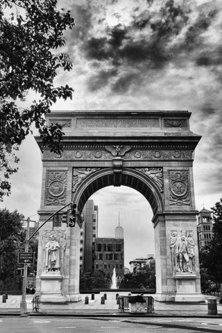 Washington Square Arch Black Ornate Wood Framed Art Print with Double Matting by Jenney, Jessica