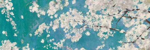 Osaka Blue I White Modern Wood Framed Art Print with Double Matting by Jensen, Asia