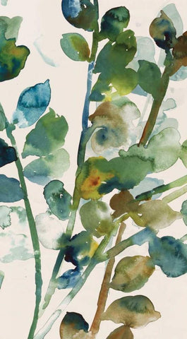 Fall Leaves I Black Ornate Wood Framed Art Print with Double Matting by Jensen, Asia