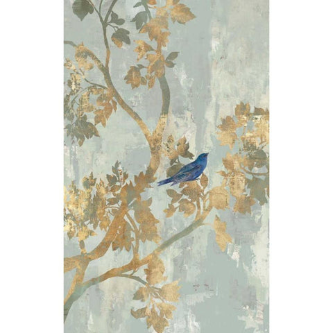 Blue Bird Black Modern Wood Framed Art Print with Double Matting by Jensen, Asia