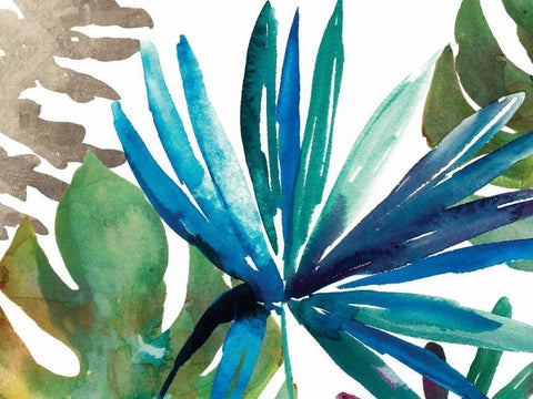 Tropic Sway I White Modern Wood Framed Art Print with Double Matting by Jensen, Asia