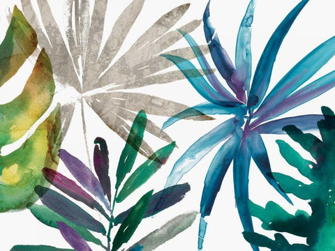 Tropic Sway II White Modern Wood Framed Art Print with Double Matting by Jensen, Asia