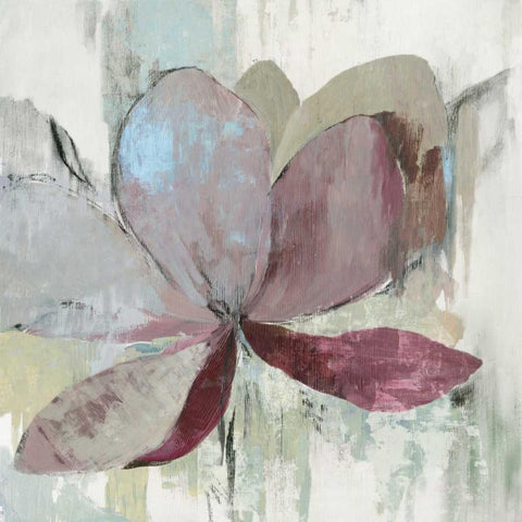 Drippy Floral I White Modern Wood Framed Art Print with Double Matting by Jensen, Asia