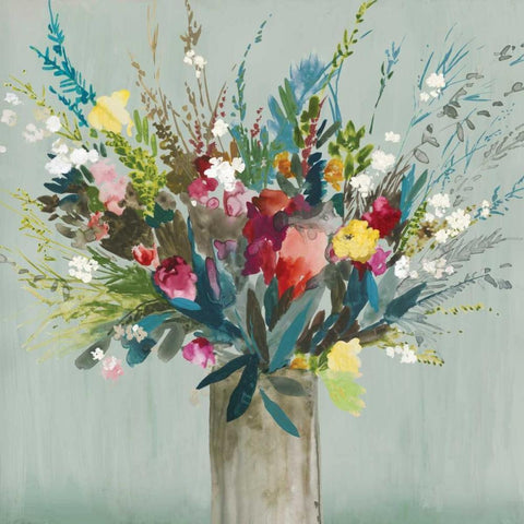 Wild Flowers II Black Modern Wood Framed Art Print with Double Matting by Jensen, Asia