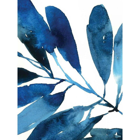 Sapphire Stems I Black Modern Wood Framed Art Print with Double Matting by Jensen, Asia