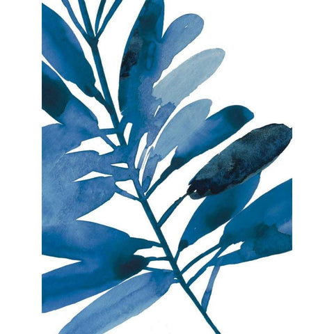 Sapphire Stems III Black Modern Wood Framed Art Print with Double Matting by Jensen, Asia