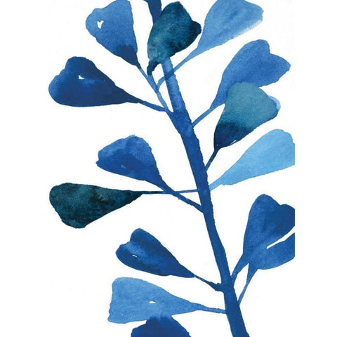 Sapphire Stems V White Modern Wood Framed Art Print by Jensen, Asia