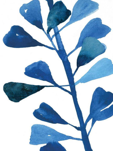 Sapphire Stems V Black Ornate Wood Framed Art Print with Double Matting by Jensen, Asia