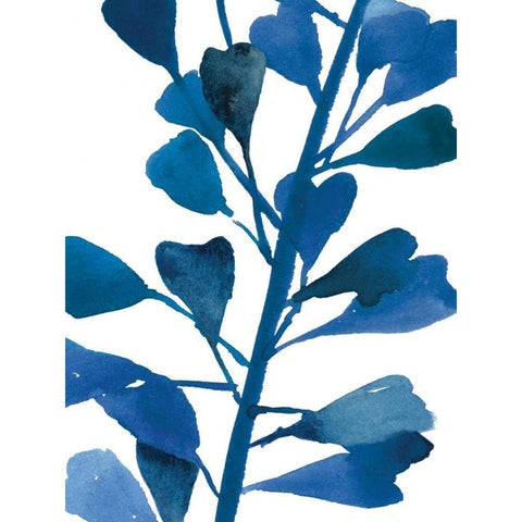 Sapphire Stems VI Black Modern Wood Framed Art Print with Double Matting by Jensen, Asia