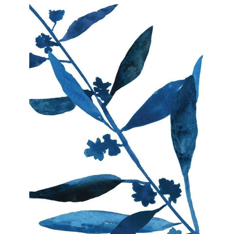 Sapphire Stems VIII White Modern Wood Framed Art Print by Jensen, Asia