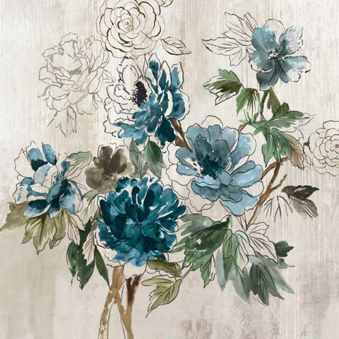 Japanese Garden I  Gold Ornate Wood Framed Art Print with Double Matting by Jensen, Asia