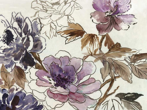 Japanese Garden II Plum Version Black Ornate Wood Framed Art Print with Double Matting by Jensen, Asia