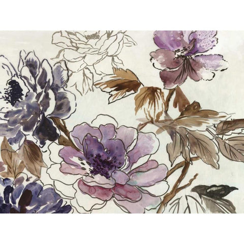 Japanese Garden II Plum Version White Modern Wood Framed Art Print by Jensen, Asia