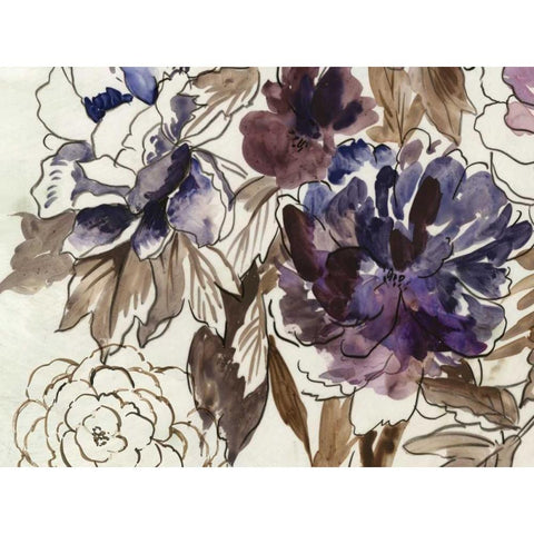 Japanese Garden III Plum Version White Modern Wood Framed Art Print by Jensen, Asia