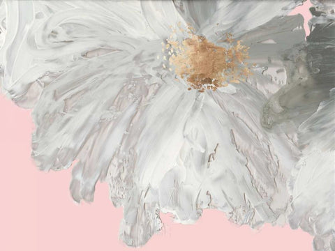 White Peony White Modern Wood Framed Art Print with Double Matting by Jensen, Asia