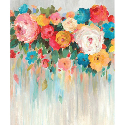 Trickling White Modern Wood Framed Art Print by Jensen, Asia