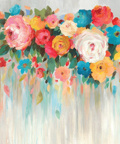 Trickling White Modern Wood Framed Art Print with Double Matting by Jensen, Asia