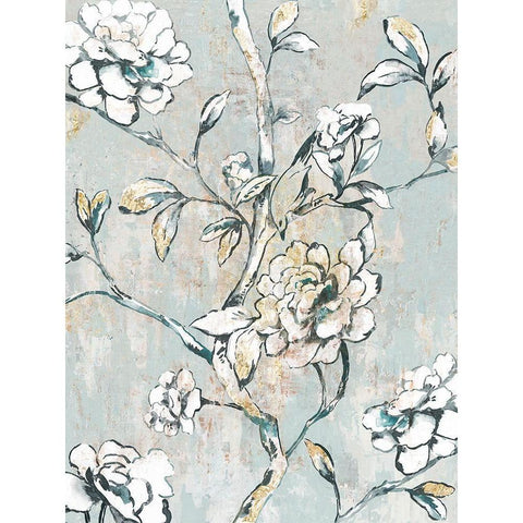 Bold White Gold Ornate Wood Framed Art Print with Double Matting by Jensen, Asia