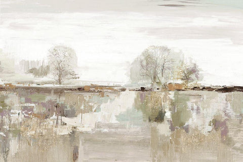 Far Away Place Netural Version Black Ornate Wood Framed Art Print with Double Matting by Jensen, Asia