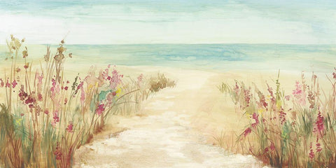 By The Beach  White Modern Wood Framed Art Print with Double Matting by Jensen, Asia