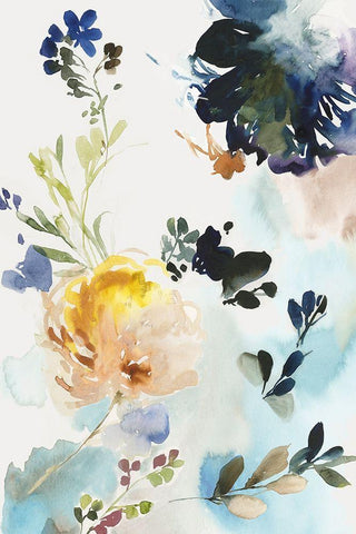 Adagio II White Modern Wood Framed Art Print with Double Matting by Jensen, Asia