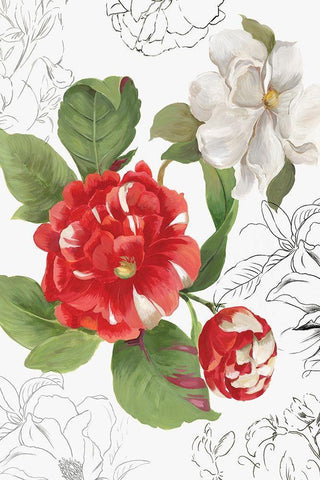 Florecer I Black Ornate Wood Framed Art Print with Double Matting by Jensen, Asia