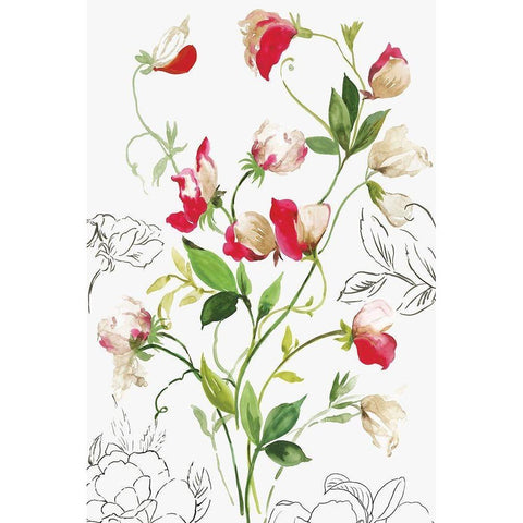 Florecer II White Modern Wood Framed Art Print by Jensen, Asia