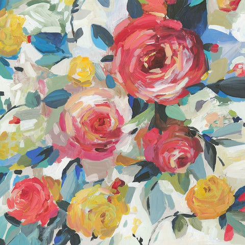 Red Roses  Black Modern Wood Framed Art Print by Jensen, Asia