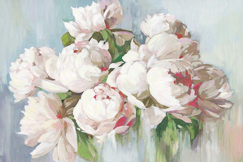 June Flowers  White Modern Wood Framed Art Print with Double Matting by Jensen, Asia