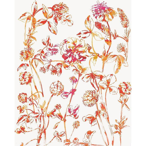 Orange Bloom I Gold Ornate Wood Framed Art Print with Double Matting by Jensen, Asia