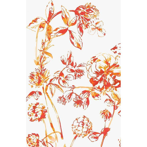 Orange Bloom II White Modern Wood Framed Art Print by Jensen, Asia