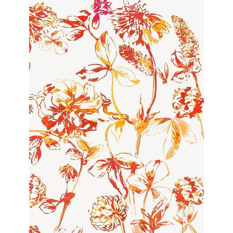 Orange Bloom III Gold Ornate Wood Framed Art Print with Double Matting by Jensen, Asia