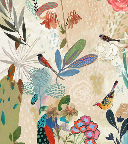 Where the Passion Flower Grows I White Modern Wood Framed Art Print with Double Matting by Jensen, Asia