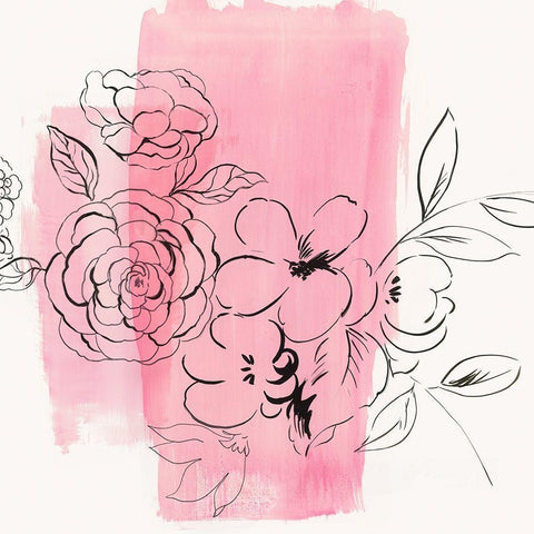 Mother Natures Flowers III Black Modern Wood Framed Art Print with Double Matting by Jensen, Asia