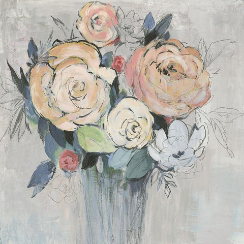 Glowing Heart White Modern Wood Framed Art Print with Double Matting by Jensen, Asia