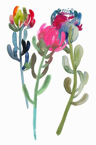 Spring is Purple I White Modern Wood Framed Art Print with Double Matting by Jensen, Asia