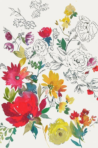 Boutonniere I Black Ornate Wood Framed Art Print with Double Matting by Jensen, Asia