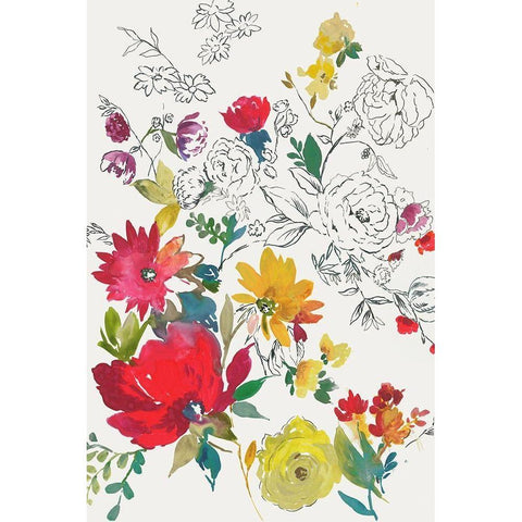 Boutonniere I Black Modern Wood Framed Art Print by Jensen, Asia