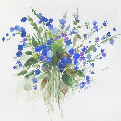 Handful of Lavender White Modern Wood Framed Art Print with Double Matting by Jensen, Asia