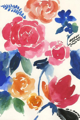 Julia  Black Ornate Wood Framed Art Print with Double Matting by Jensen, Asia