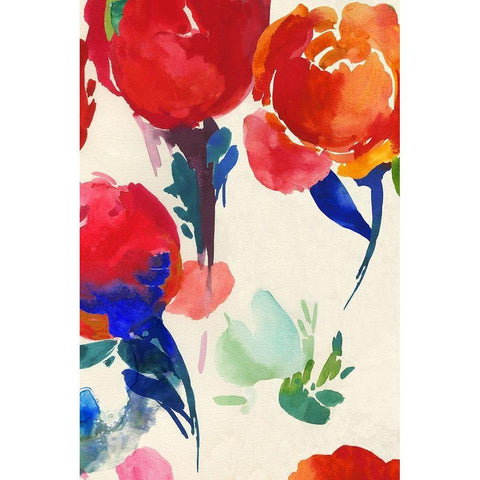 Fresh Spring Florals I  Black Modern Wood Framed Art Print with Double Matting by Jensen, Asia