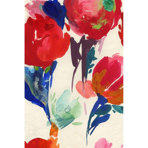 Fresh Spring Florals II  White Modern Wood Framed Art Print by Jensen, Asia