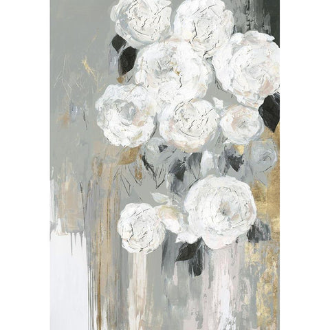 Cascading Gray  Black Modern Wood Framed Art Print with Double Matting by Jensen, Asia