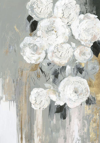 Cascading Gray  White Modern Wood Framed Art Print with Double Matting by Jensen, Asia