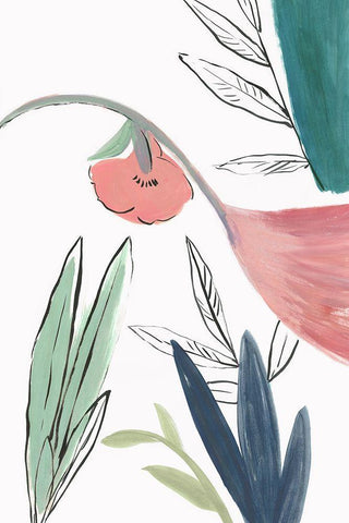 Hidden Beauty I Black Ornate Wood Framed Art Print with Double Matting by Jensen, Asia