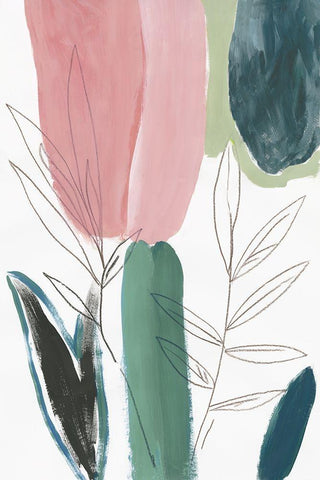 Hidden Beauty II White Modern Wood Framed Art Print with Double Matting by Jensen, Asia