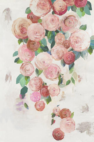 Blossoming Waterfall White Modern Wood Framed Art Print with Double Matting by Jensen, Asia